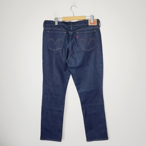 LEVI'S Dark Rinse 414 Relaxed Fitted Straight Leg Jeans - Picture 9 of 15